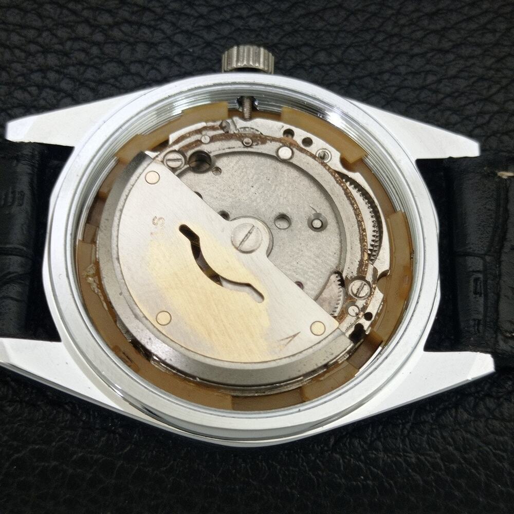 Vintage 1986 Citizen Automatic Mens Silver Watch W/daydate & Blue accents - Picture 9 of 10